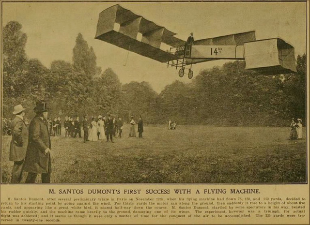 Krant over luchtvaarpioneer Alberto Santos-Dumont